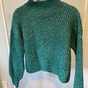 Cozy Green Ribbed Sweater